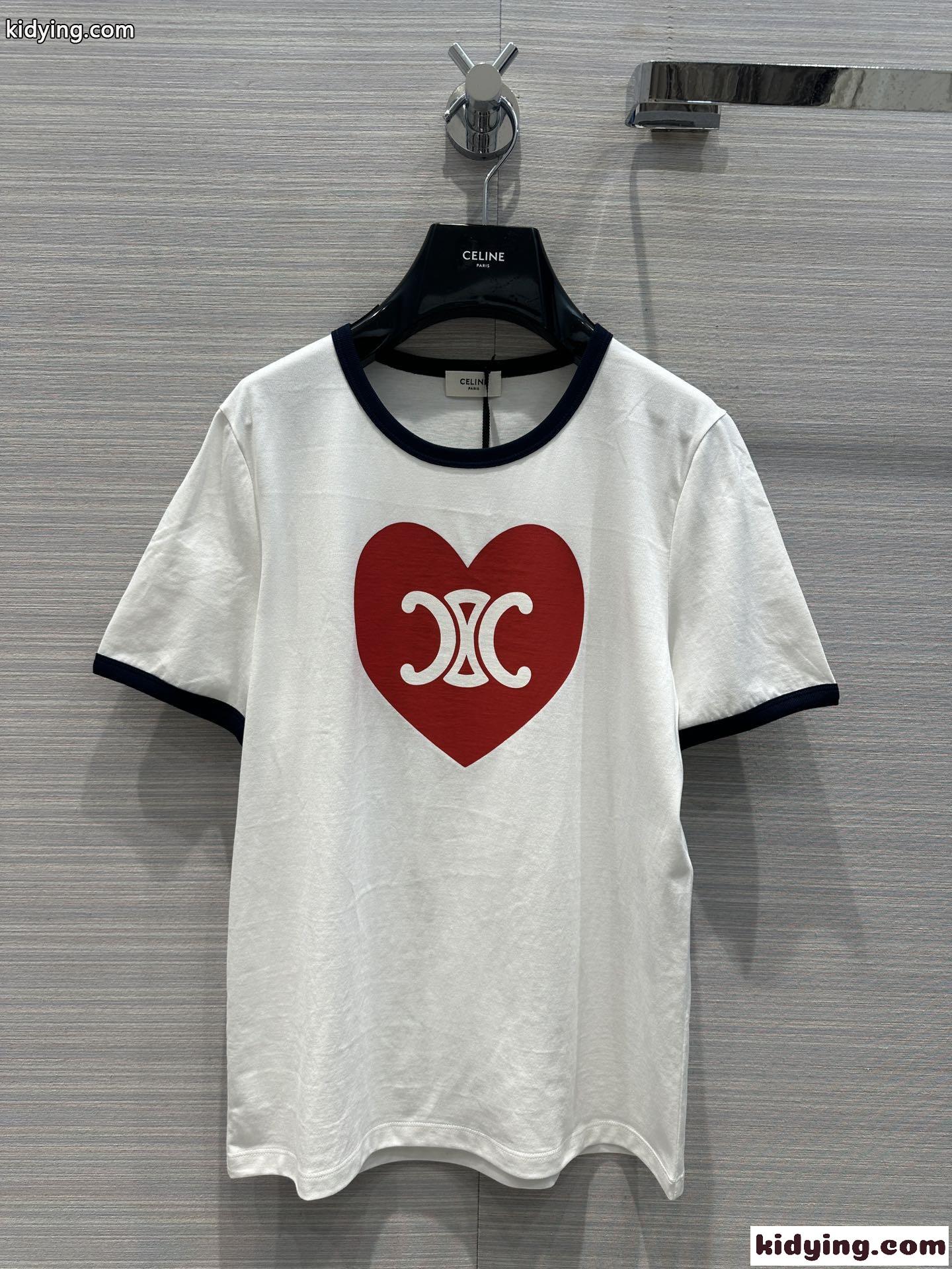 ハートトリオンフ 半袖Tシャツ セリーヌ Tシャツ コピー コットン-2