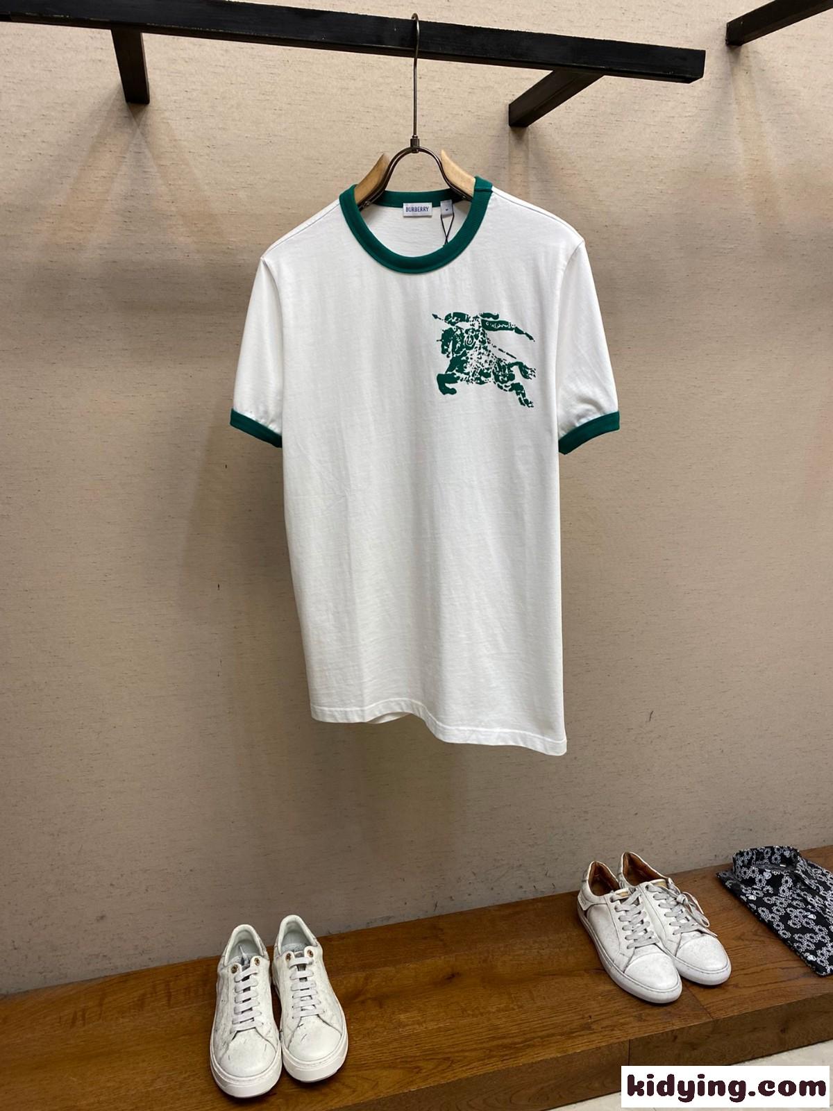 バーバリー 半袖Tシャツ コピー おしゃれ コットンク ルーネック Tシャツ-1