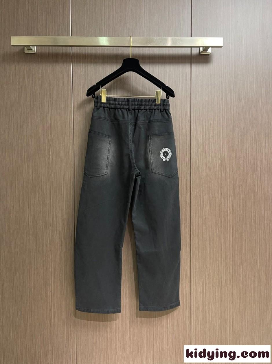 クロムハーツ ジーンズ 偽物 スタイリッシュ クロスパッチ デニムパンツ ブラック-1