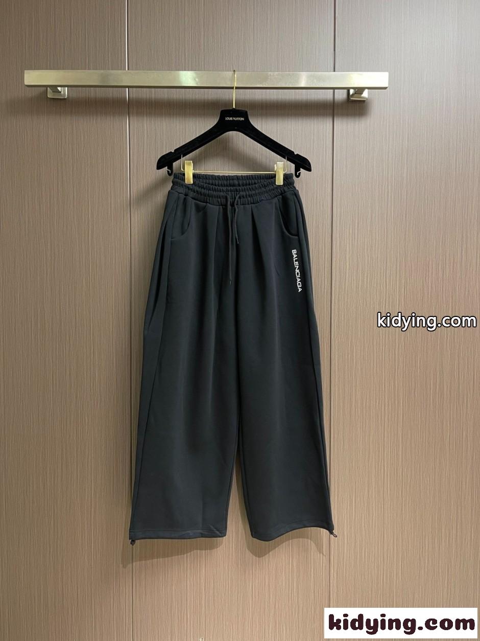 シンプル ロゴ カジュアル スウェットパンツ バレンシアガ パンツ 偽物 ブラック-0