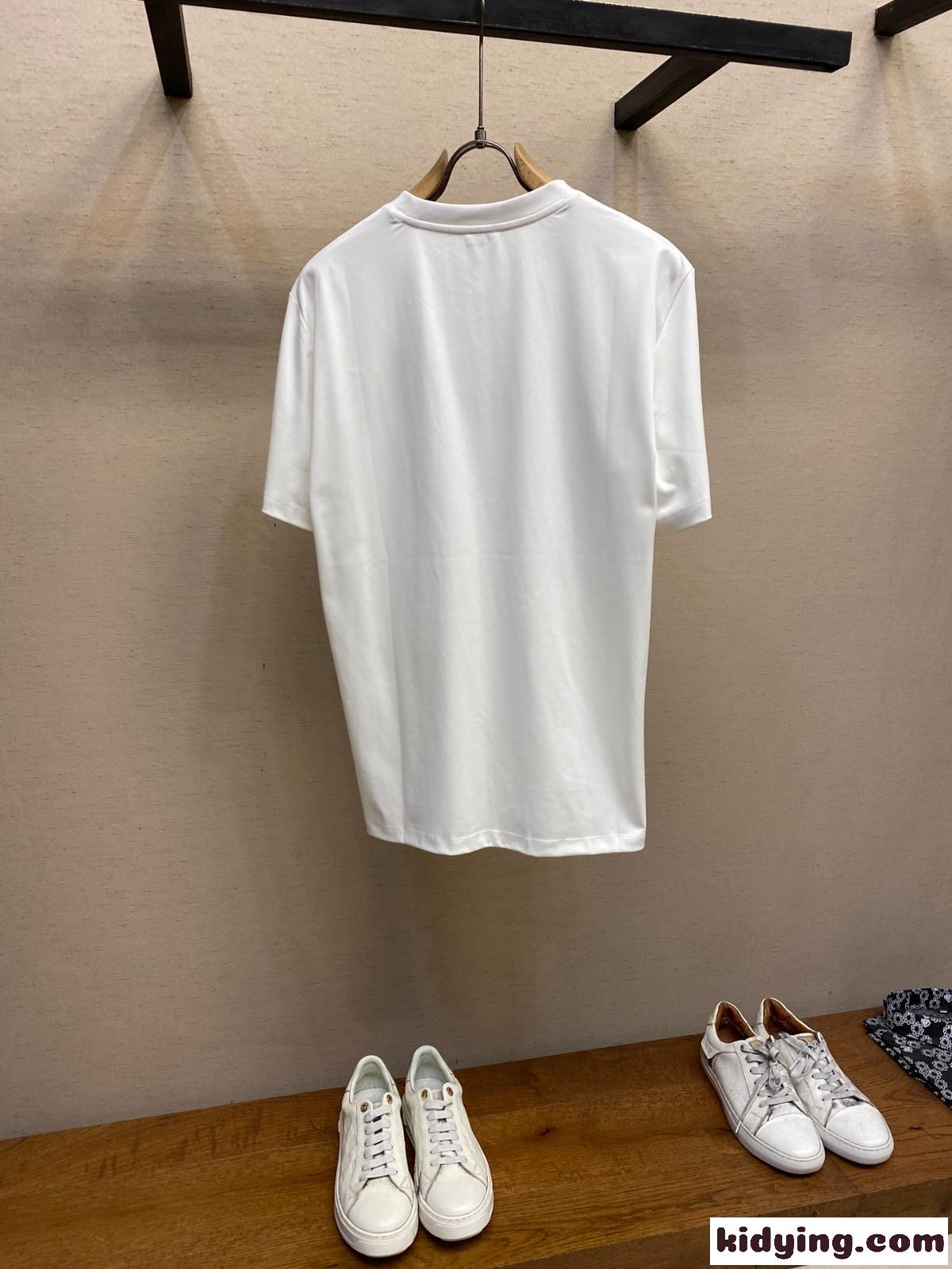 ロエベ Tシャツ コピー シンプル アナグラム コットンブレンドTシャツ 半袖トップス ホワイト-2