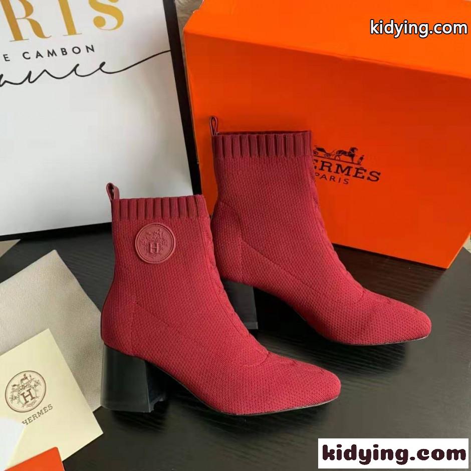 HERMES エルメス ジェナ ショートブーツ コピー アンクルブーツ レッド-1