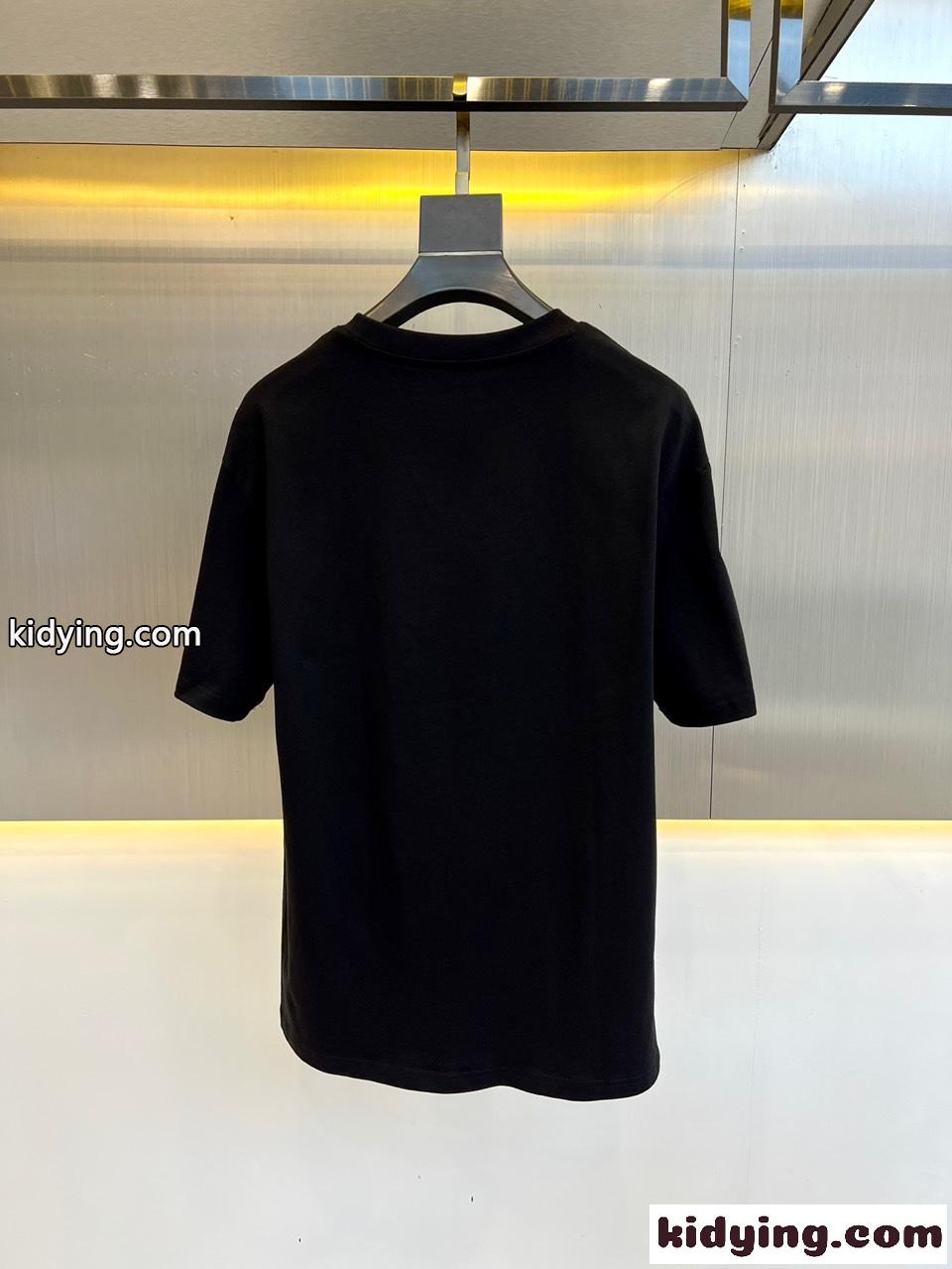 ベーシック カジュアル ロゴ クルーネック 半袖Tシャツ バレンシアガ Tシャツ コピー メンズ ブラック-3