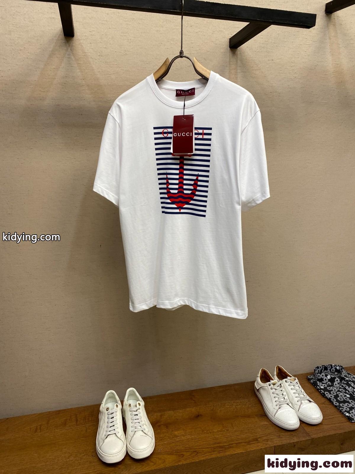 人気 カジュアル グッチ Tシャツ コピー コットンジャージー プリント 半袖Tシャツ-2