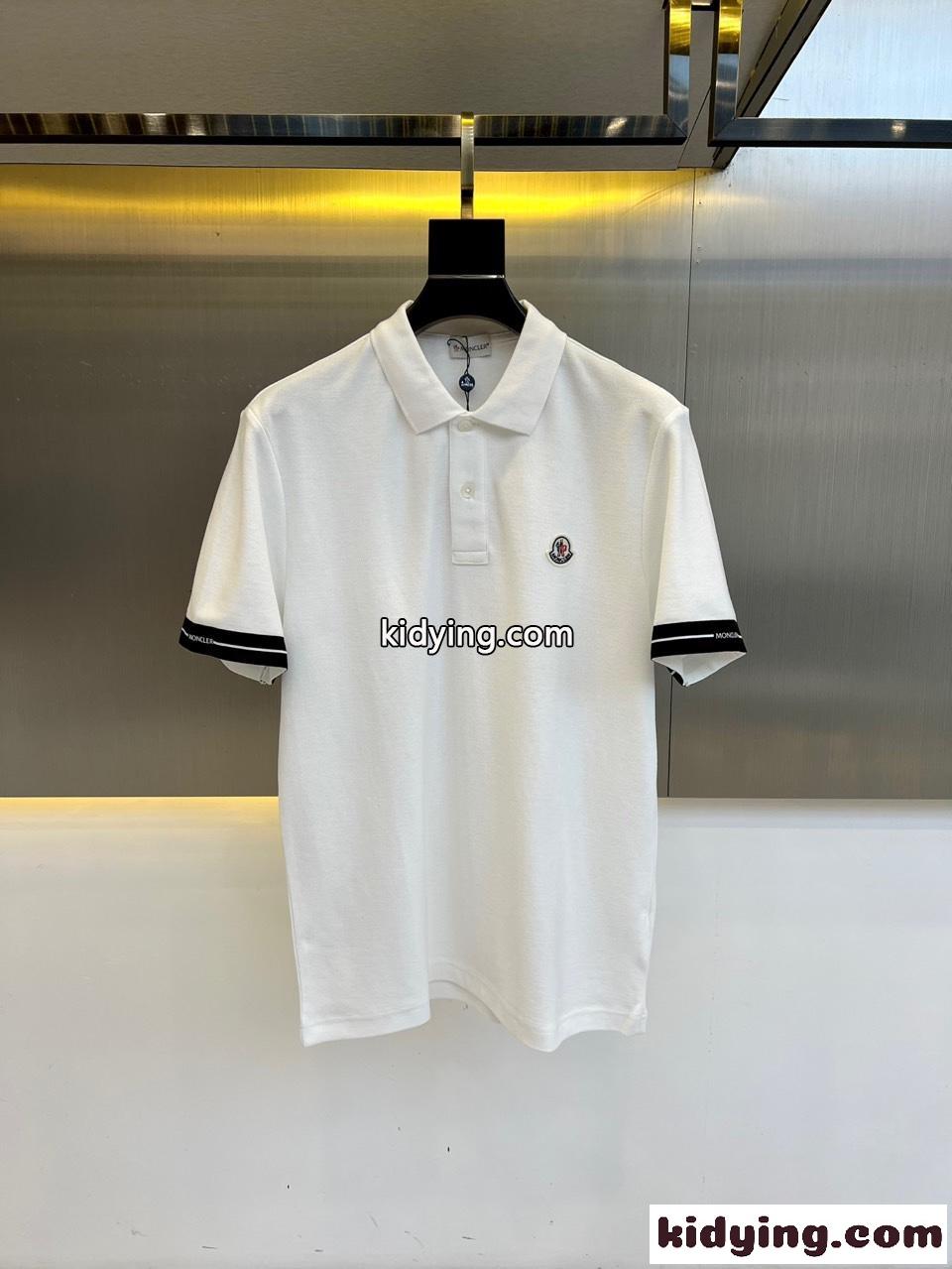 カジュアル コットンピケ ポロシャツ モンクレール Tシャツ コピー ホワイト-0