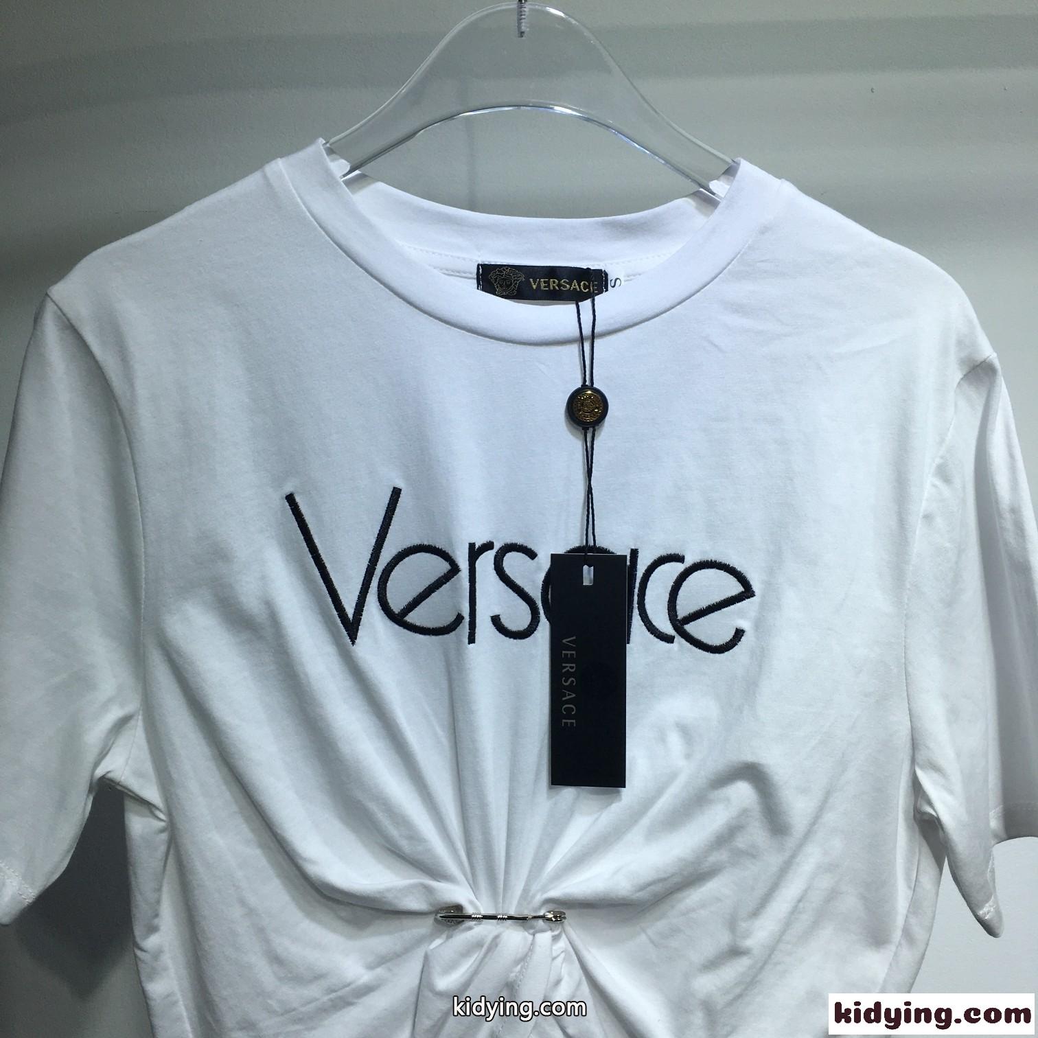 セーフティー ピン ロゴ 半袖Tシャツ ヴェルサーチェ Tシャツ コピー ホワイト-4