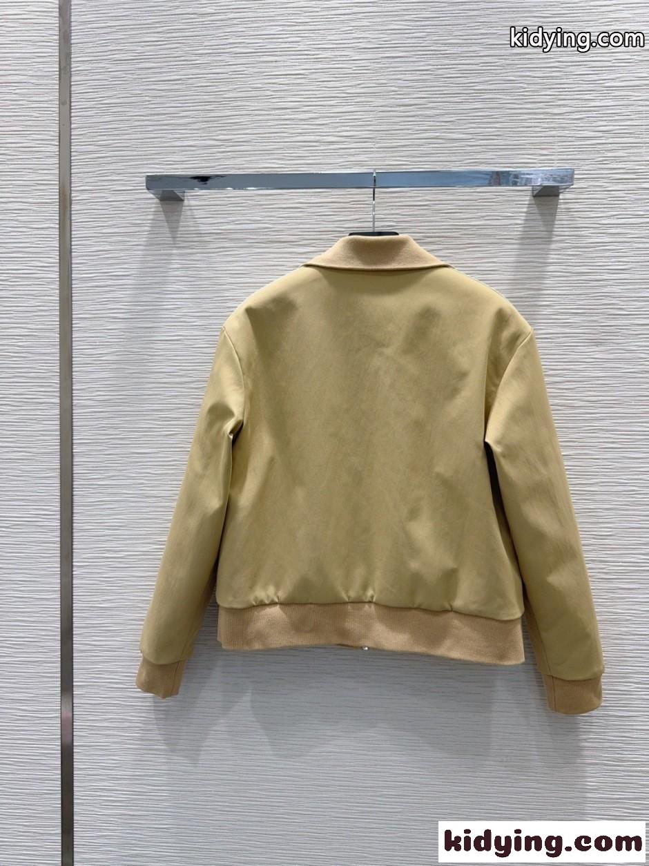 カジュアル ストライプ トラックジャケット プラダ ジャケット 偽物 カーキ-3