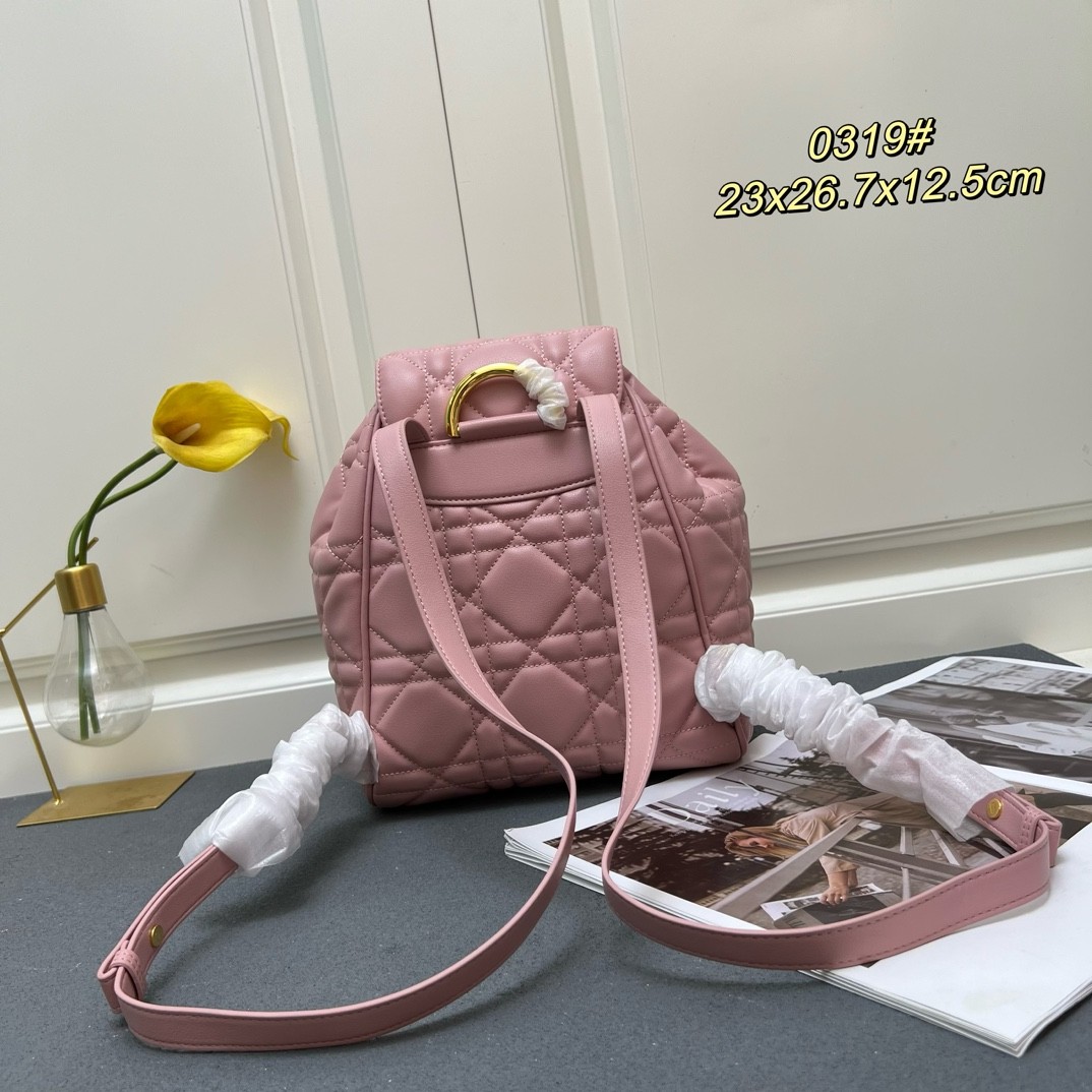 Dior Caro バックパック ミディアム クリスチャン・ディオール バッグ コピー ピンク-1