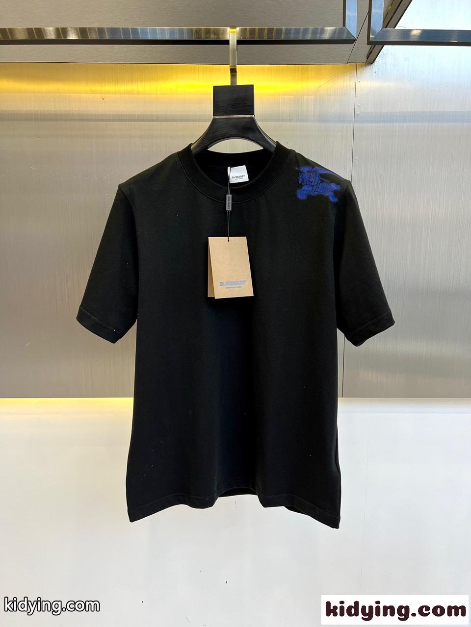 カジュアル 快適 コットンTシャツ バーバリー 半袖Tシャツ コピー ブラック-0