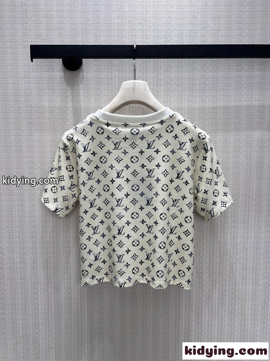 クローム モノグラム クロップ トップ ルイ・ヴィトン Tシャツ コピー 半袖Tシャツ-2