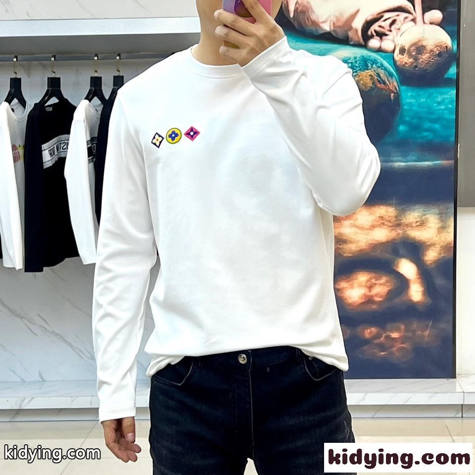 ベーシック 合わせやすい 快適 ルイヴィトン Tシャツ コピー 長袖Tシャツ ホワイト-1