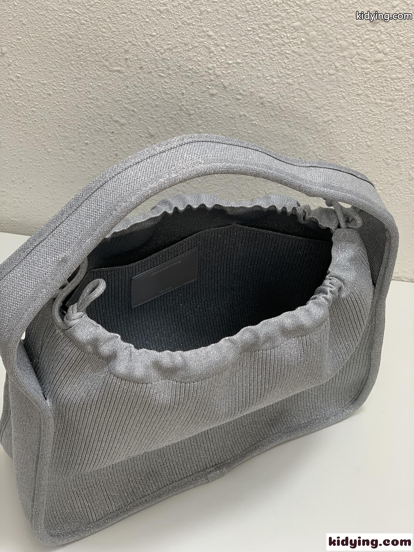 Alexander Wang Ryan スモール リブニット ハンドバッグ アレキサンダーワング バッグ コピー シルバー-3
