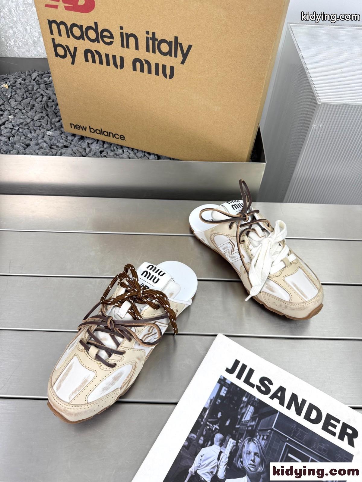 New Balance x Miu Miu 530 SL ミュールスニーカー スーパーコピー ベージュ-2