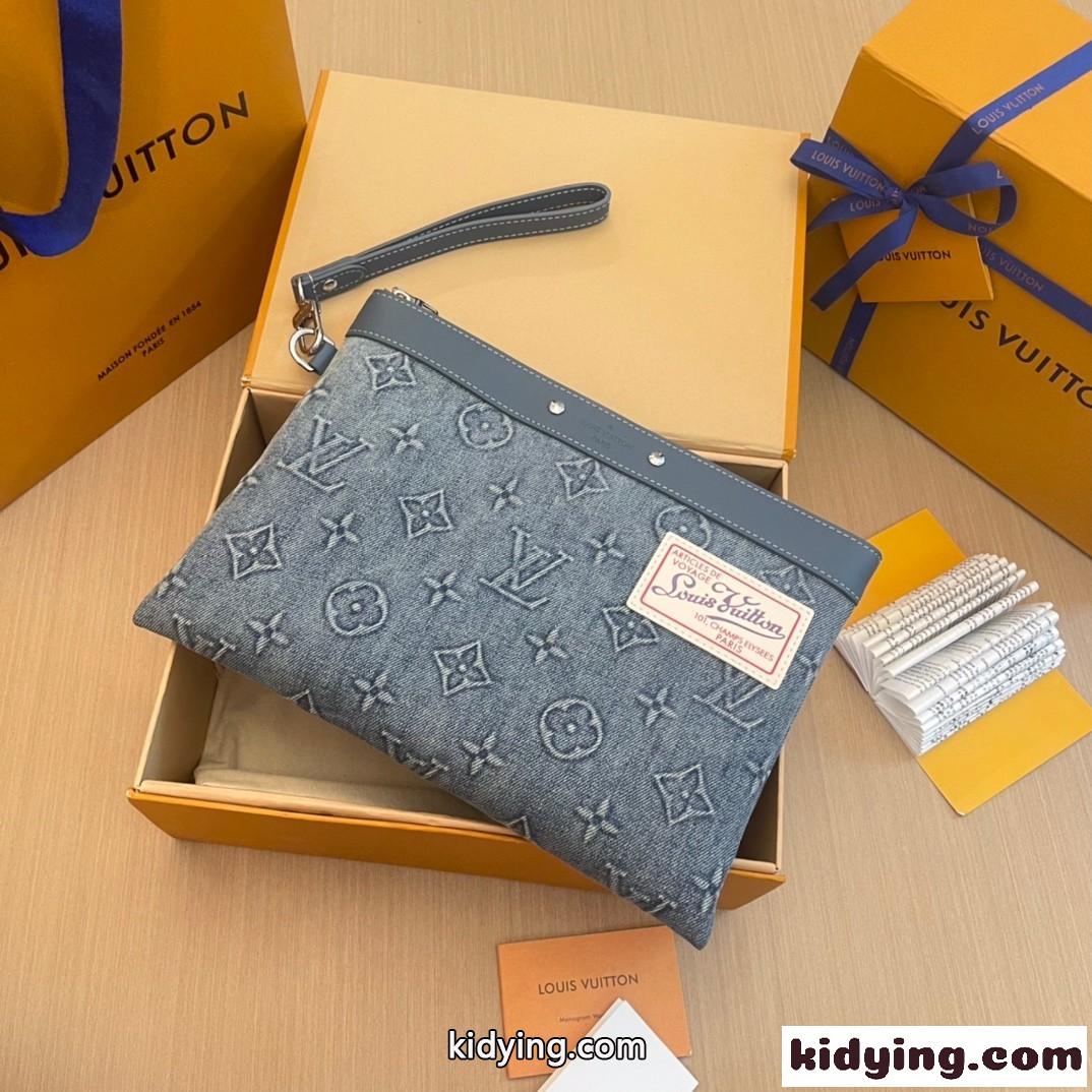 LOUIS VUITTON モノグラムデニム ポシェット・トゥ・ゴー M82313 コピー クラッチバッグ-0