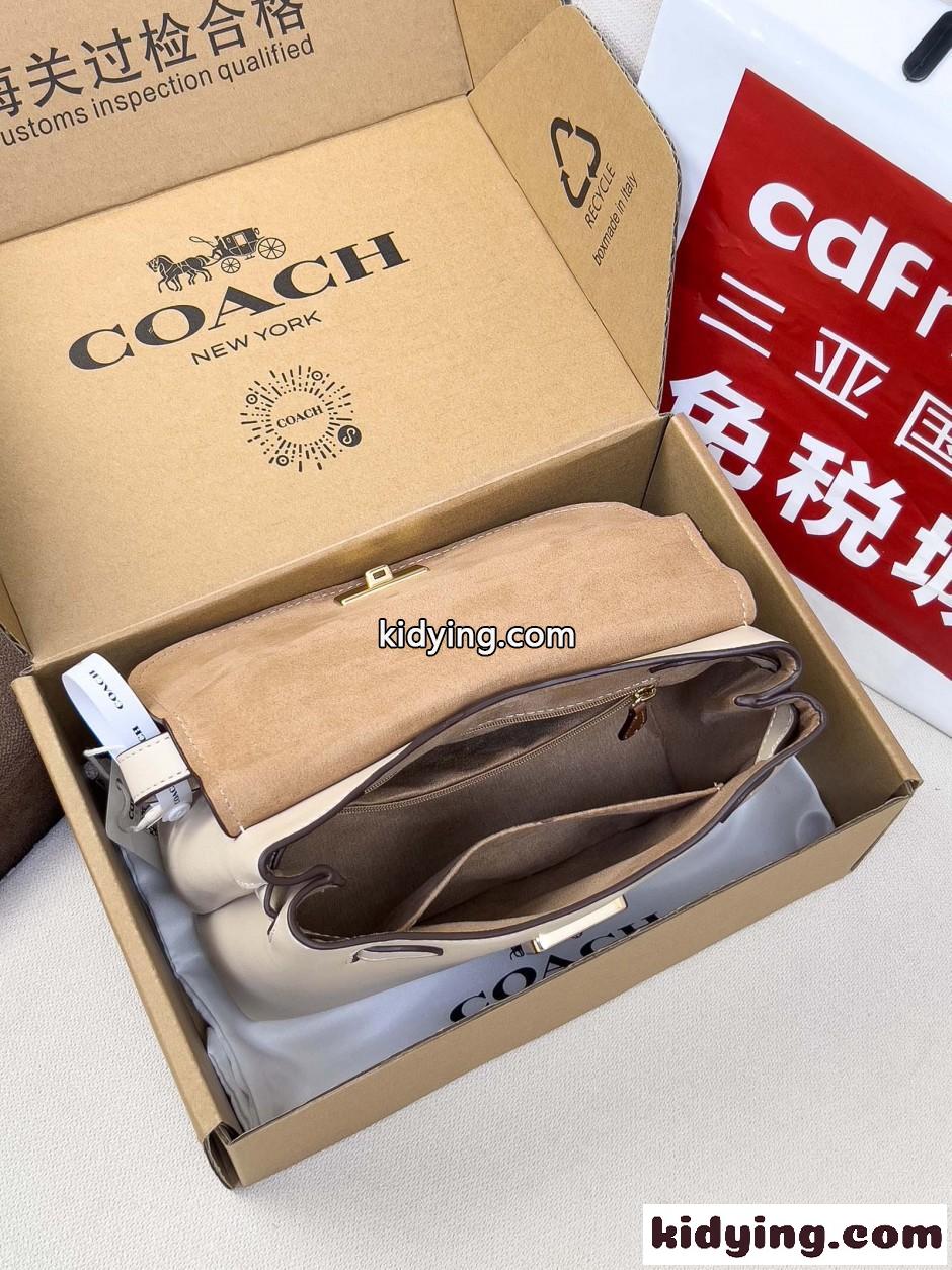 上品 クラシック コーチ バッグ スーパーコピー レザー フラップ ハンドバッグ-4