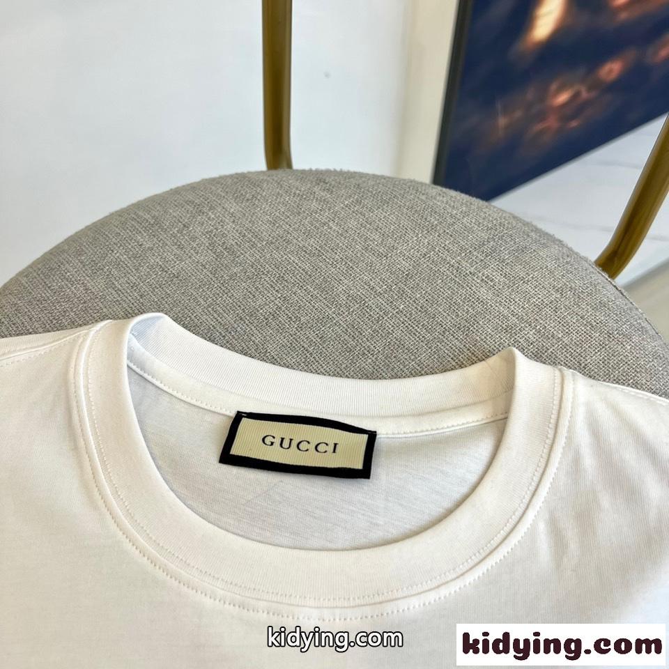 ADIDAS X GUCCI コットン クルーネック Tシャツ グッチ Tシャツ コピー 男女兼用-2