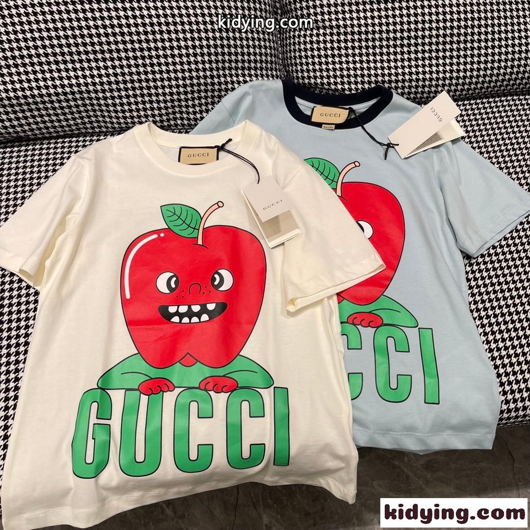 人気 グッチ Tシャツ コピー ゆったり 半袖 お洒落 プリント クルーネック トップス-1