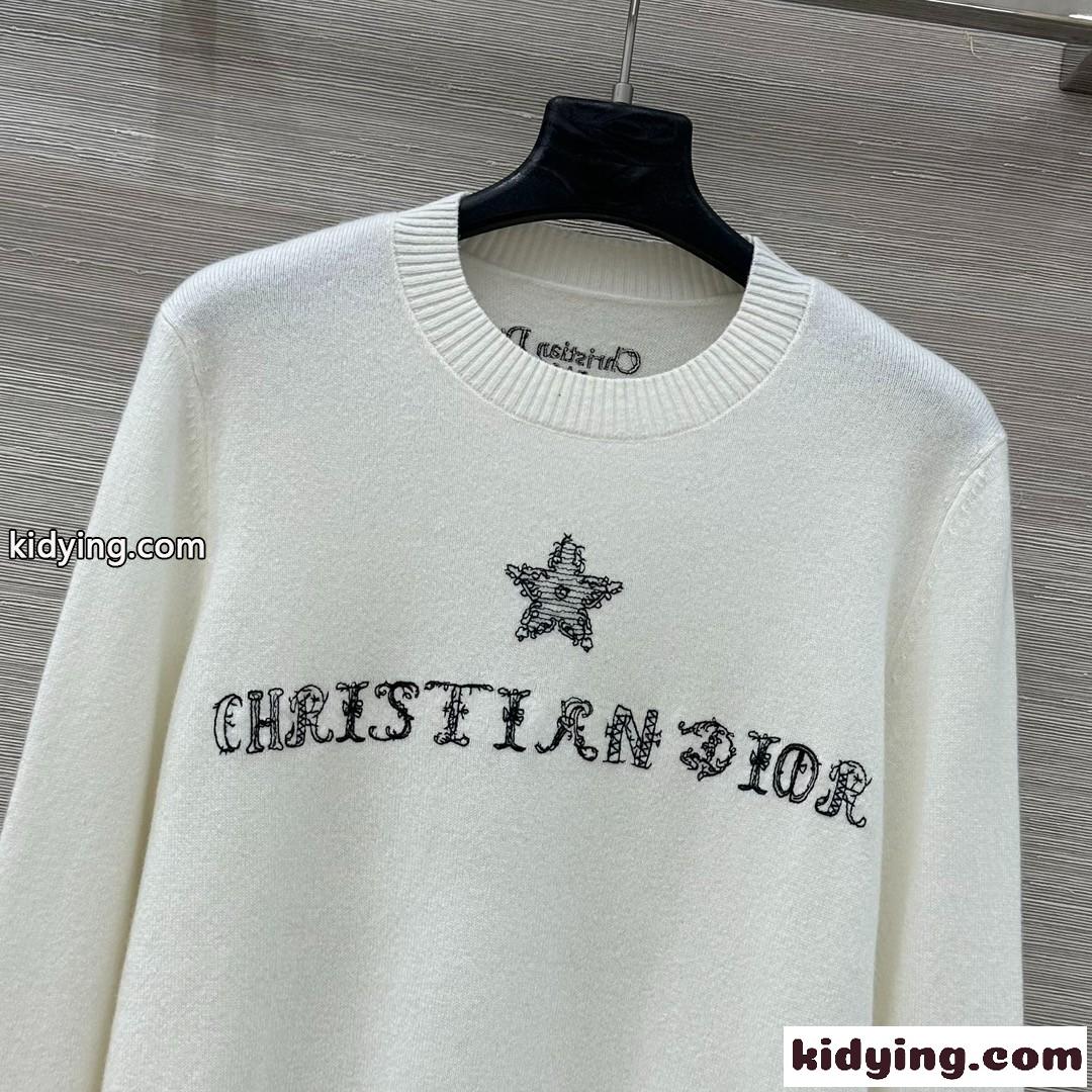 Dior Alphabet カシミヤニット クリスチャン・ディオール セーター コピー ホワイト-2