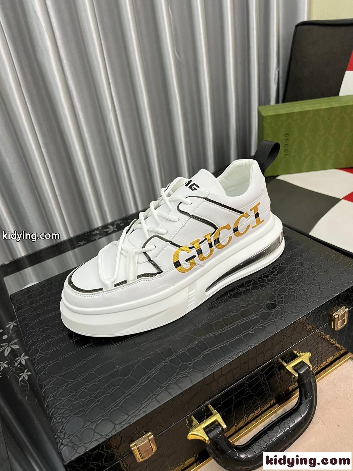 おしゃれ 軽量 定番 人気 厚底 グッチ スニーカー コピー レースアップ 疲れにくい カジュアルジューズ-2