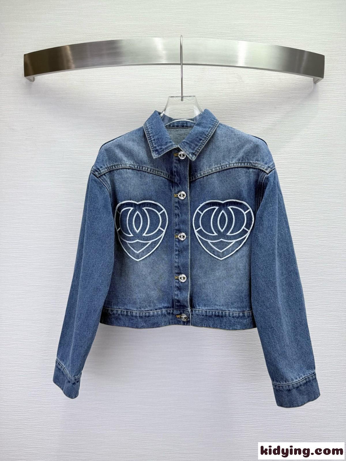 おしゃれ クロップド デニムジャケット シャネル ジャケット 偽物 レディース-2