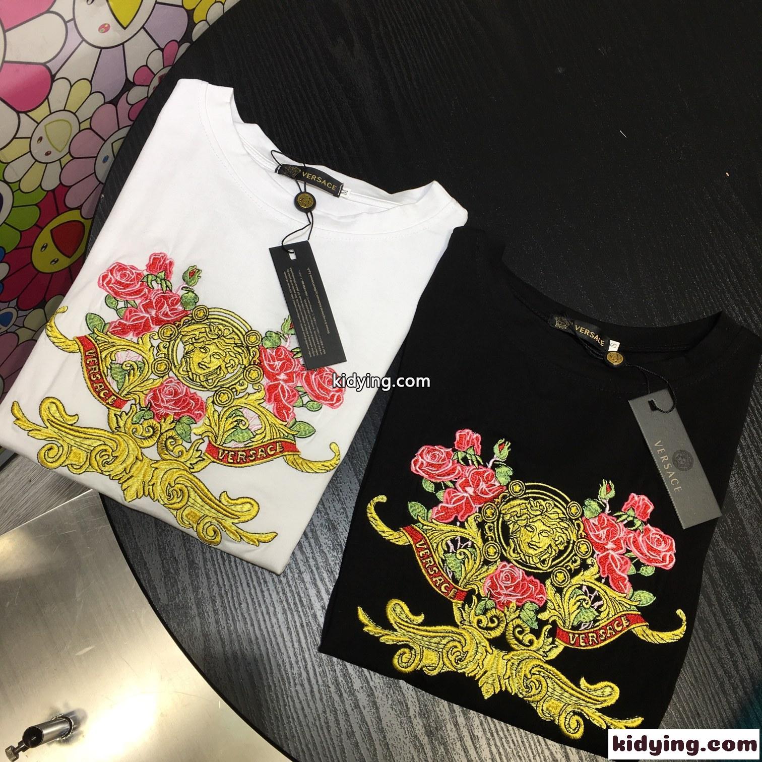 注目される 刺繍入り カジュアル ゆったり 着心地いい ヴェルサーチ tシャツ レディース コピー 人気 トップス-2