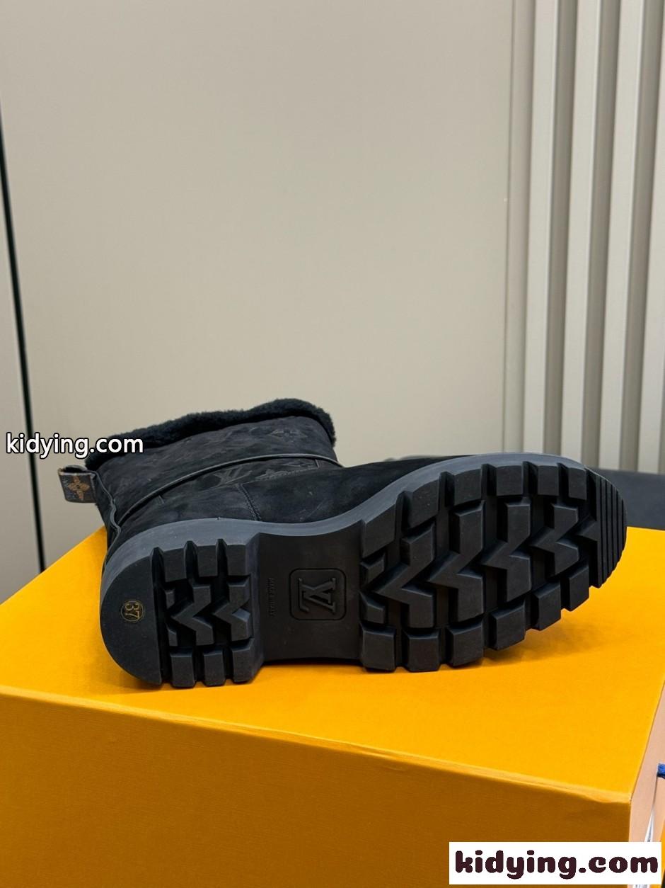 LV SKI テリトリー アンクルブーツ ルイ・ヴィトン ブーツ スーパーコピー N級品 ブラック-3