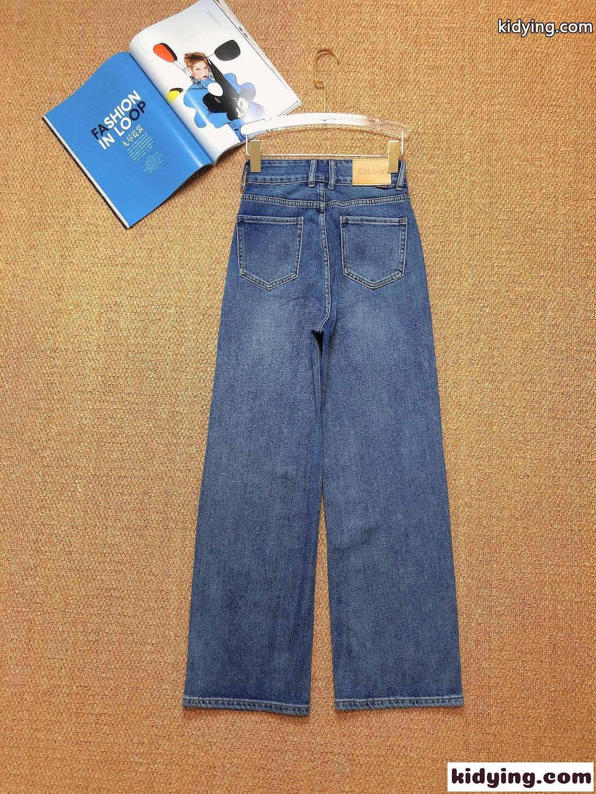 ファッション ゆったり 柔らかい ストレッチ 着痩せ セリーヌ ジーンズ コピー レディース デニムパンツ-2