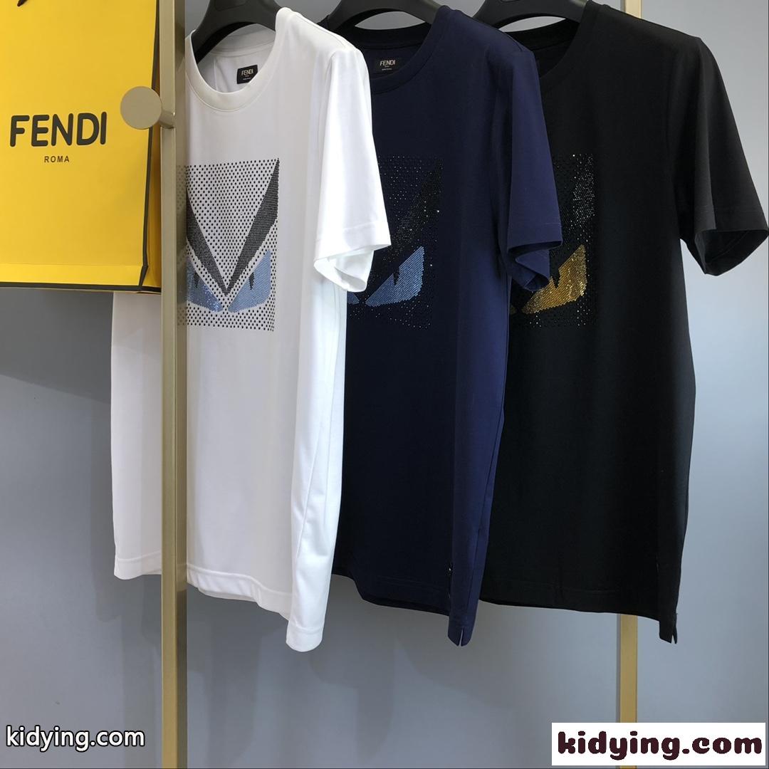 おしゃれ バッグ バグズ アイ コットン Tシャツ フェンディ Tシャツ コピー 半袖 トップス-2