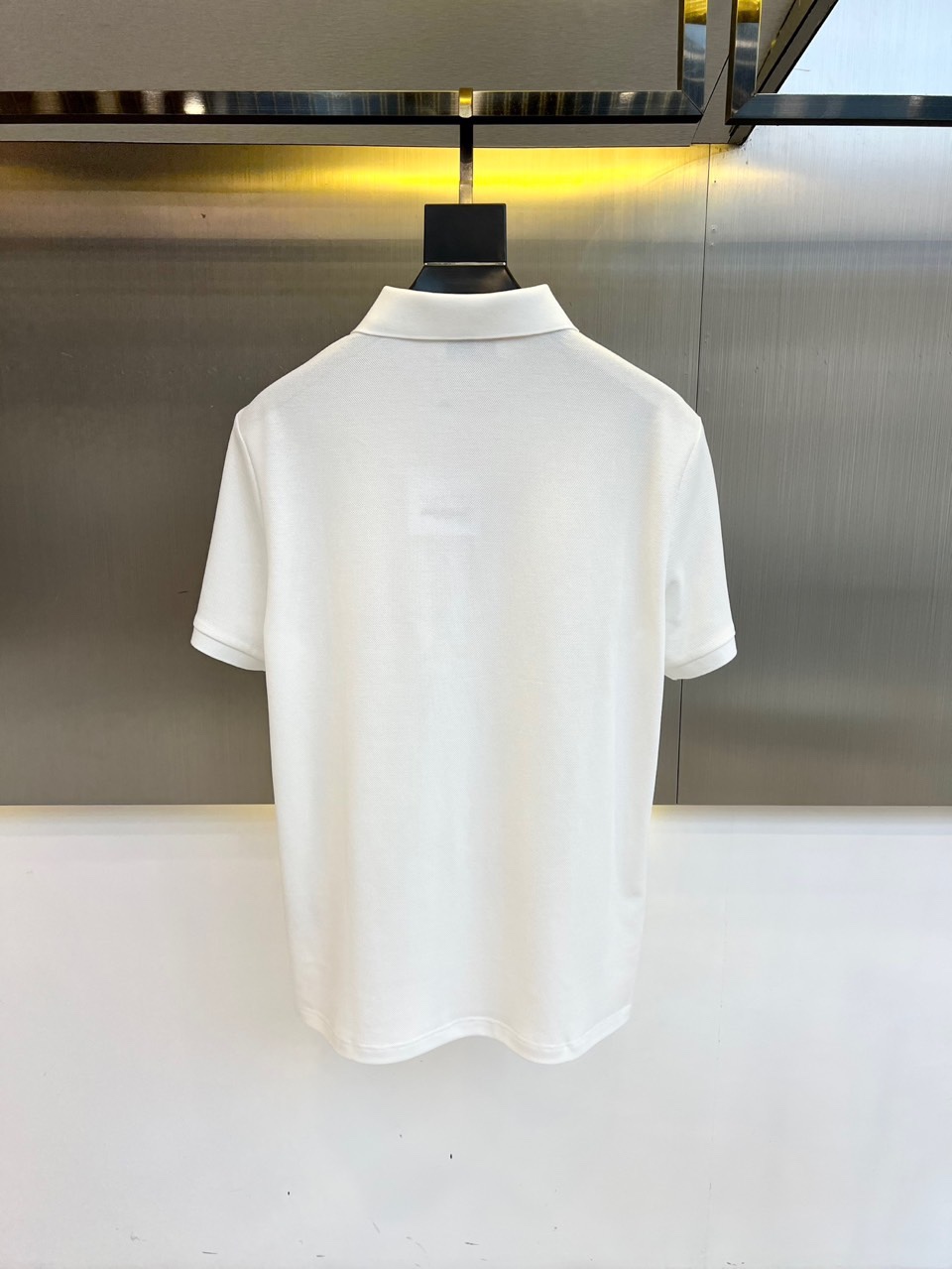 洗練された ハーフジップ ポロシャツ エルメス Tシャツ 偽物 コットンピケ ホワイト-3