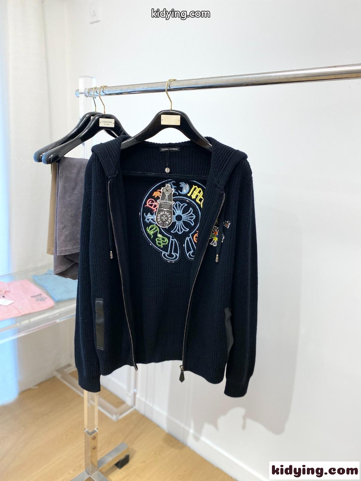 カジュアル ジップアップ ニットパーカー クロムハーツ パーカー コピー-2