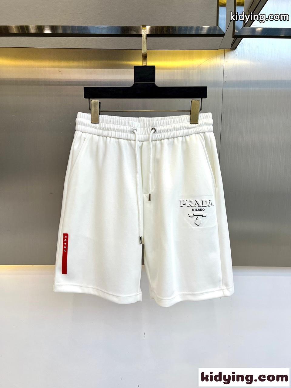 合わせやすい カジュアル ロゴ ショートパンツ プラダ パンツ 偽物 ホワイト-1