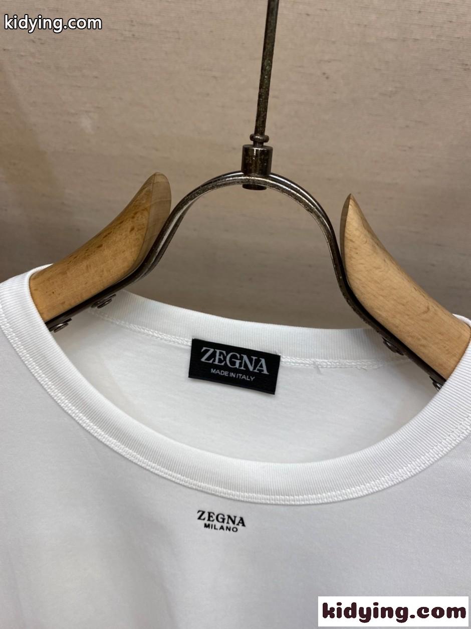 シンプル 合わせやすい コットン 長袖Tシャツ エルメネジルド・ゼニア Tシャツ 偽物 ホワイト-0