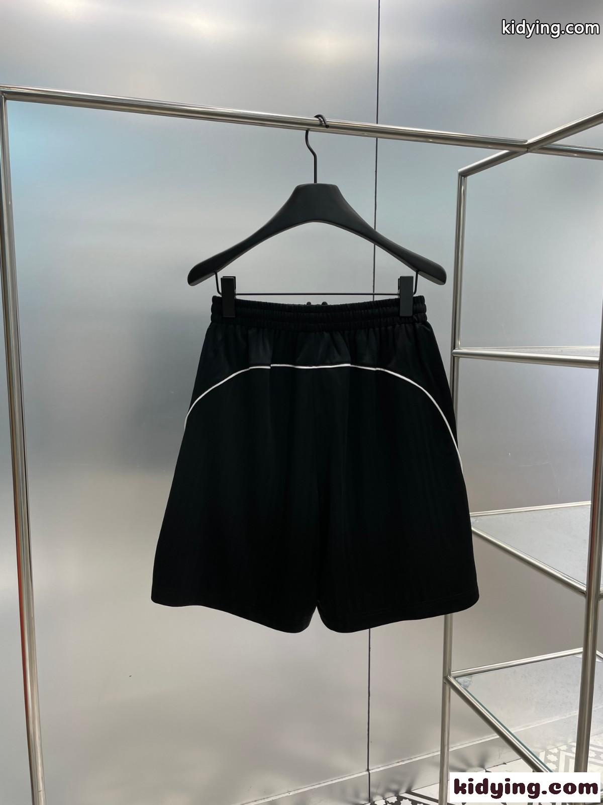 カジュアル SOCCER BAGGY ショートパンツ バレンシアガ パンツ コピー ユニセックス ブラック-0