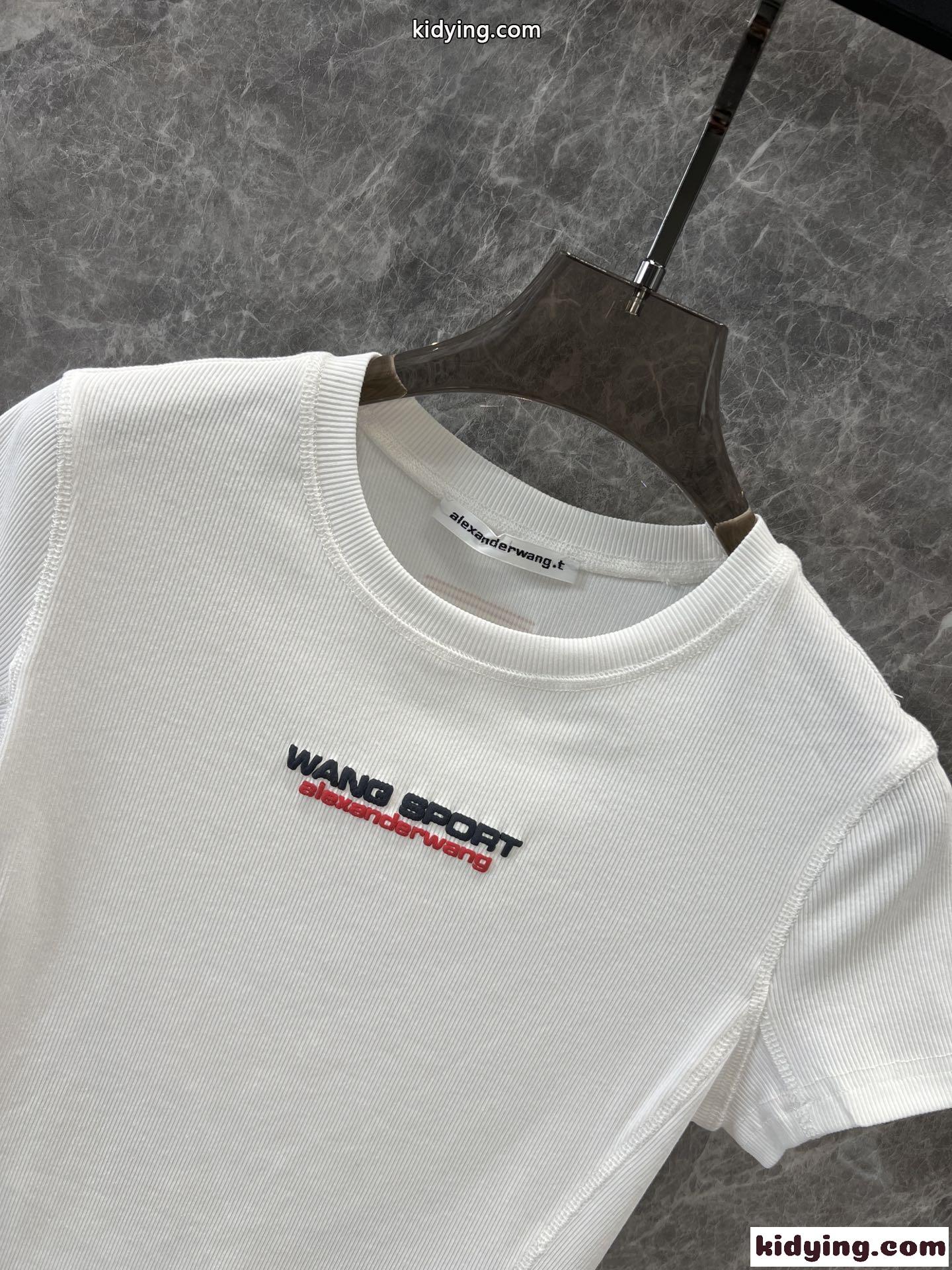 アレキサンダーワング Tシャツ コピー シンプル ロゴ コンパクト 半袖Tシャツ ホワイト-5