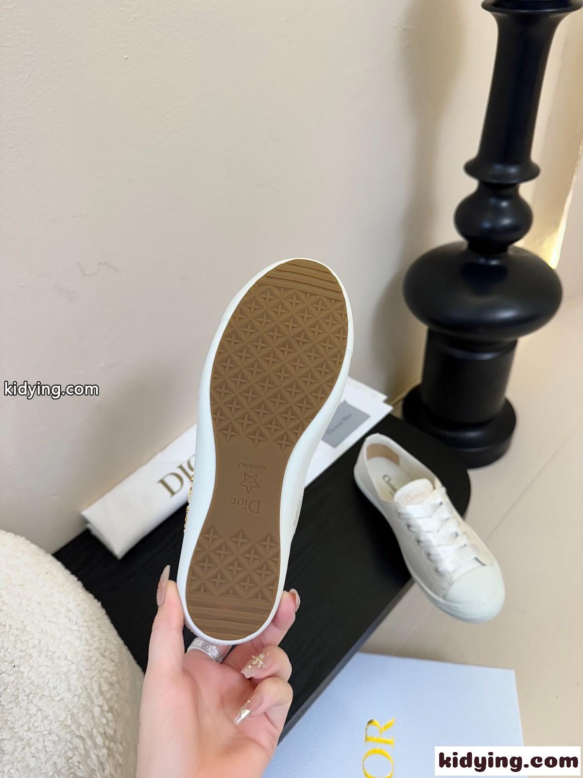 Dioriviera Dior Lucky スニーカー ディオール スーパーコピー サテン ホワイト-4