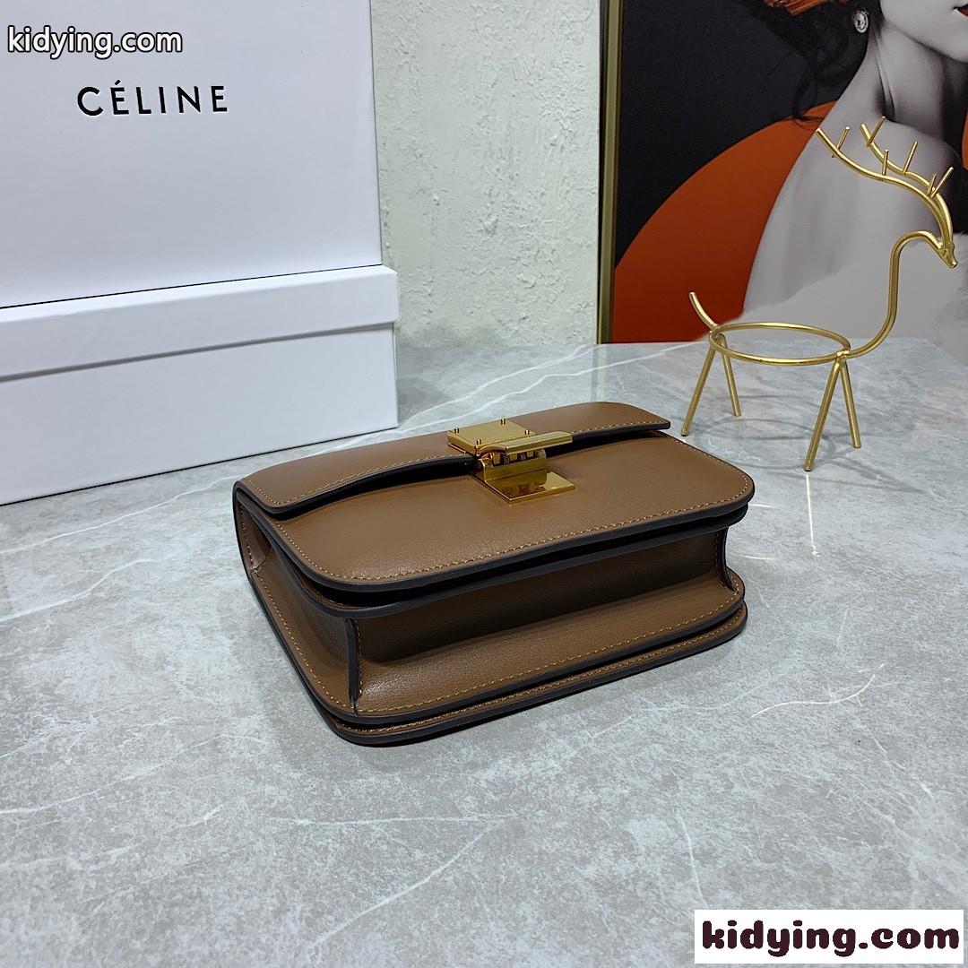 上品 人気 セリーヌ バッグ コピー クラシック レザー ショルダーバッグ ブラウン-2