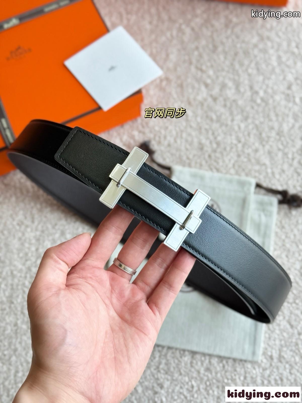 リバーシブル レザーベルト Hジャンピング エルメス ベルト コピー 38MM-0