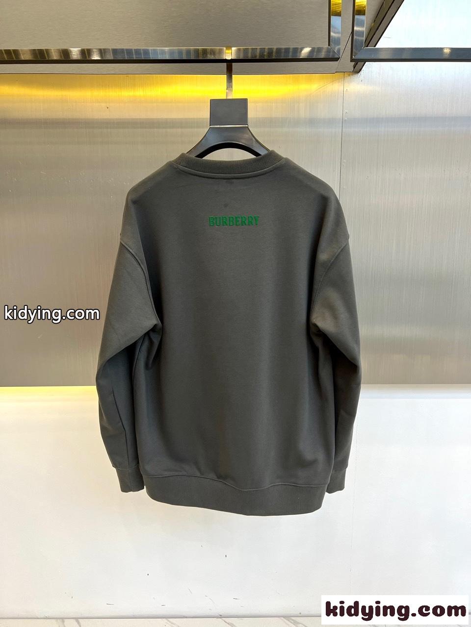 カジュアル プリント コットン スウェットシャツ バーバリー Tシャツ コピー グレー-3