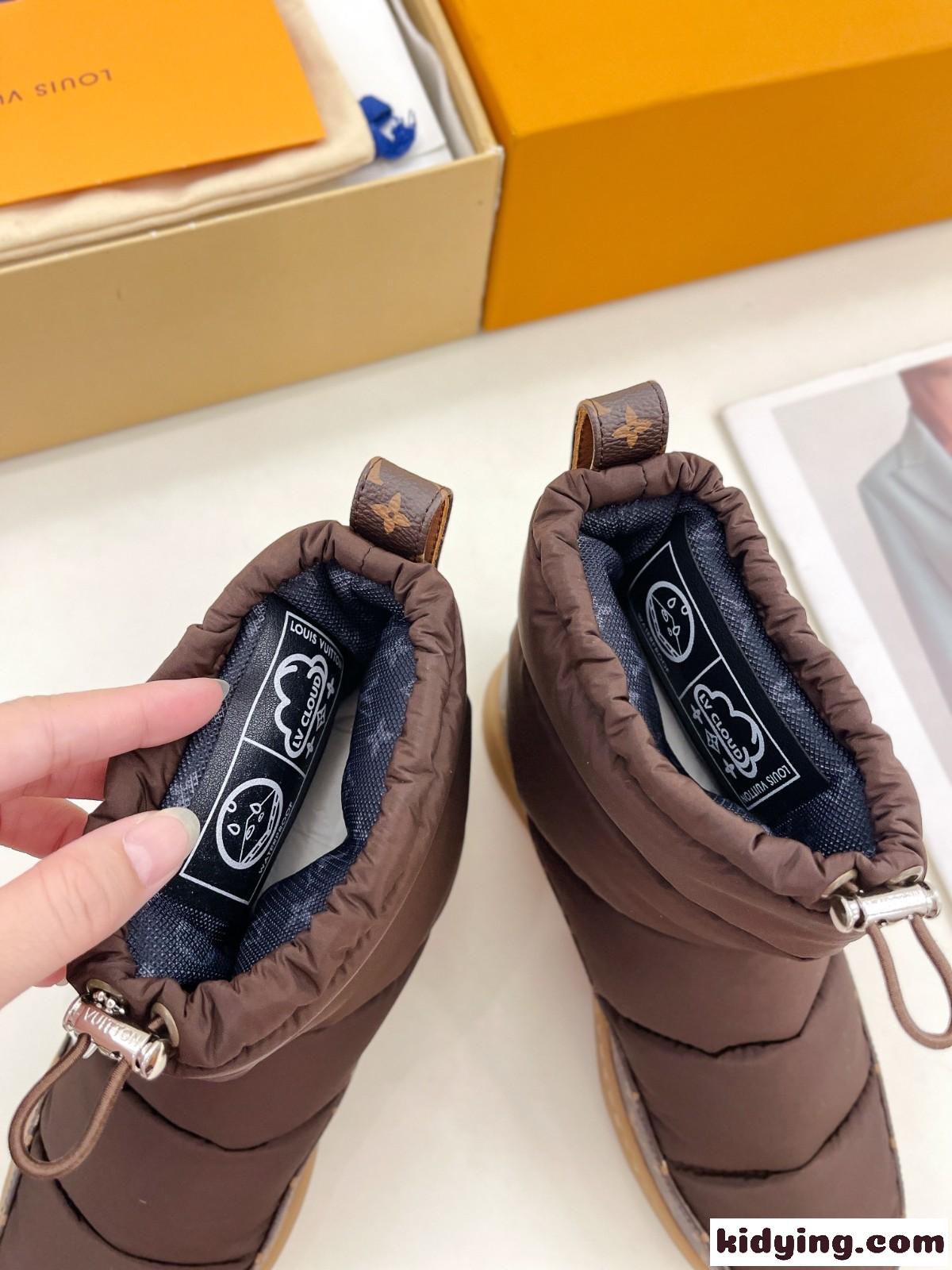 大人気❤LV クラウド・ライン アンクルブーツ ルイヴィトン ブーツ コピー ダークブラウン-4