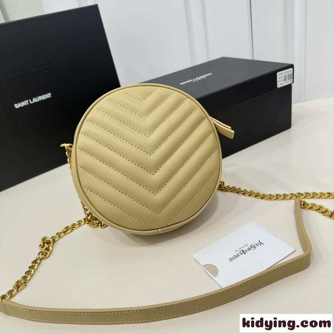 イヴ・サンローラン バッグ コピー YSL ヴィニル ラウンド ショルダーバッグ-1
