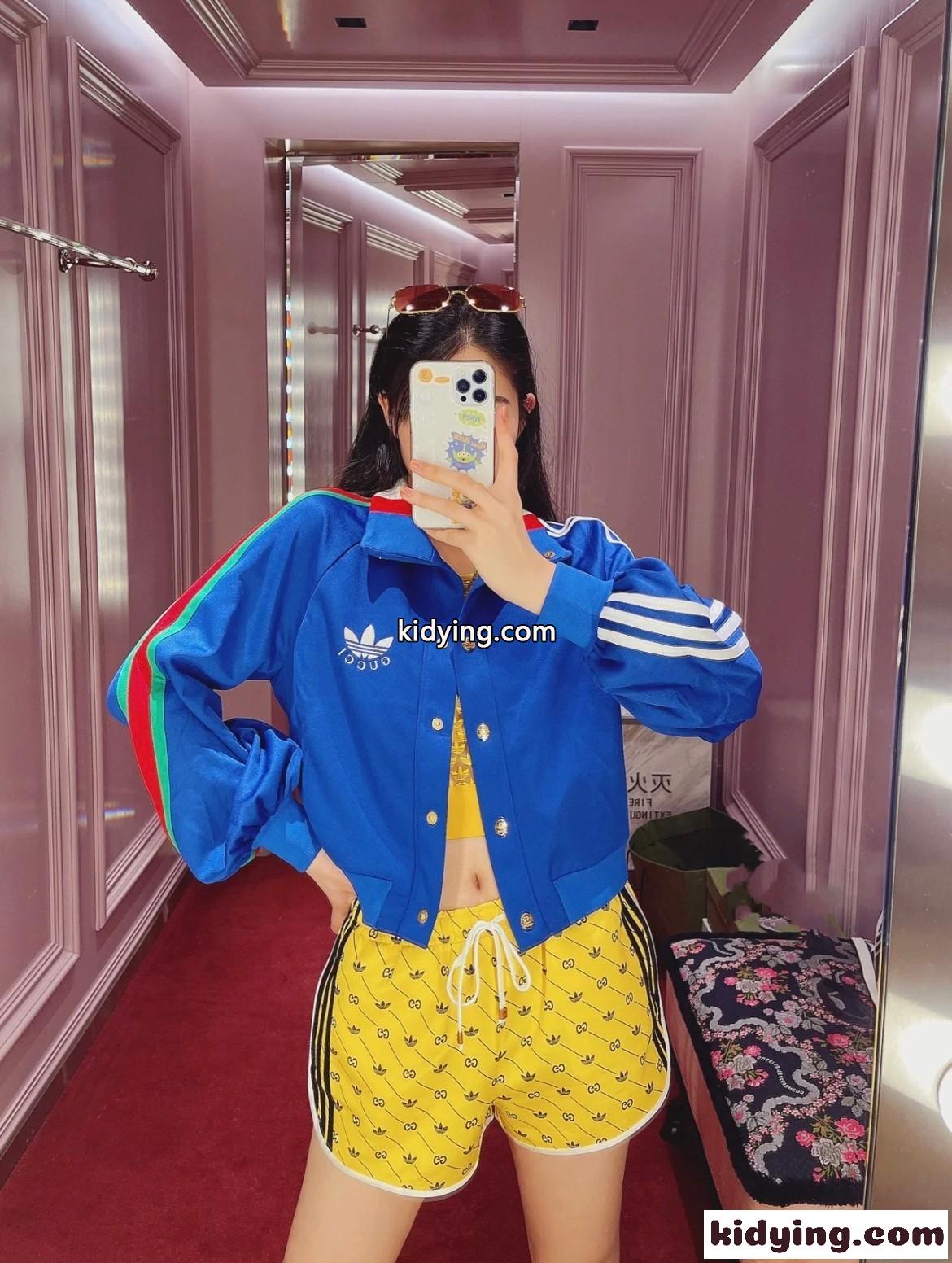 adidas x Gucci 人気 クロップド お洒落 スポーツ グッチ ジャケット コピー 長袖 カジュアル-4