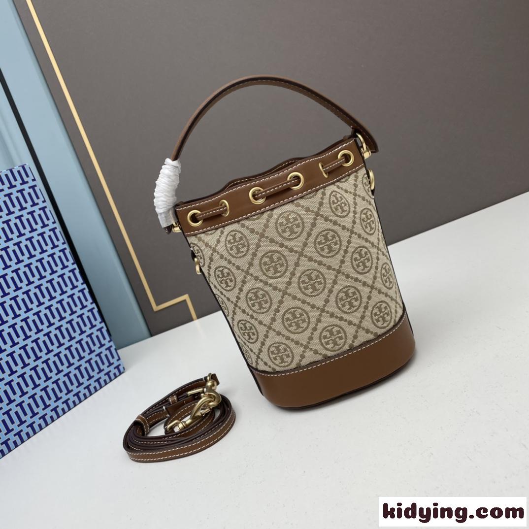 人気 おしゃれ Tory Burch T モノグラム ジャカード ミニ バケットバッグ コピー-2