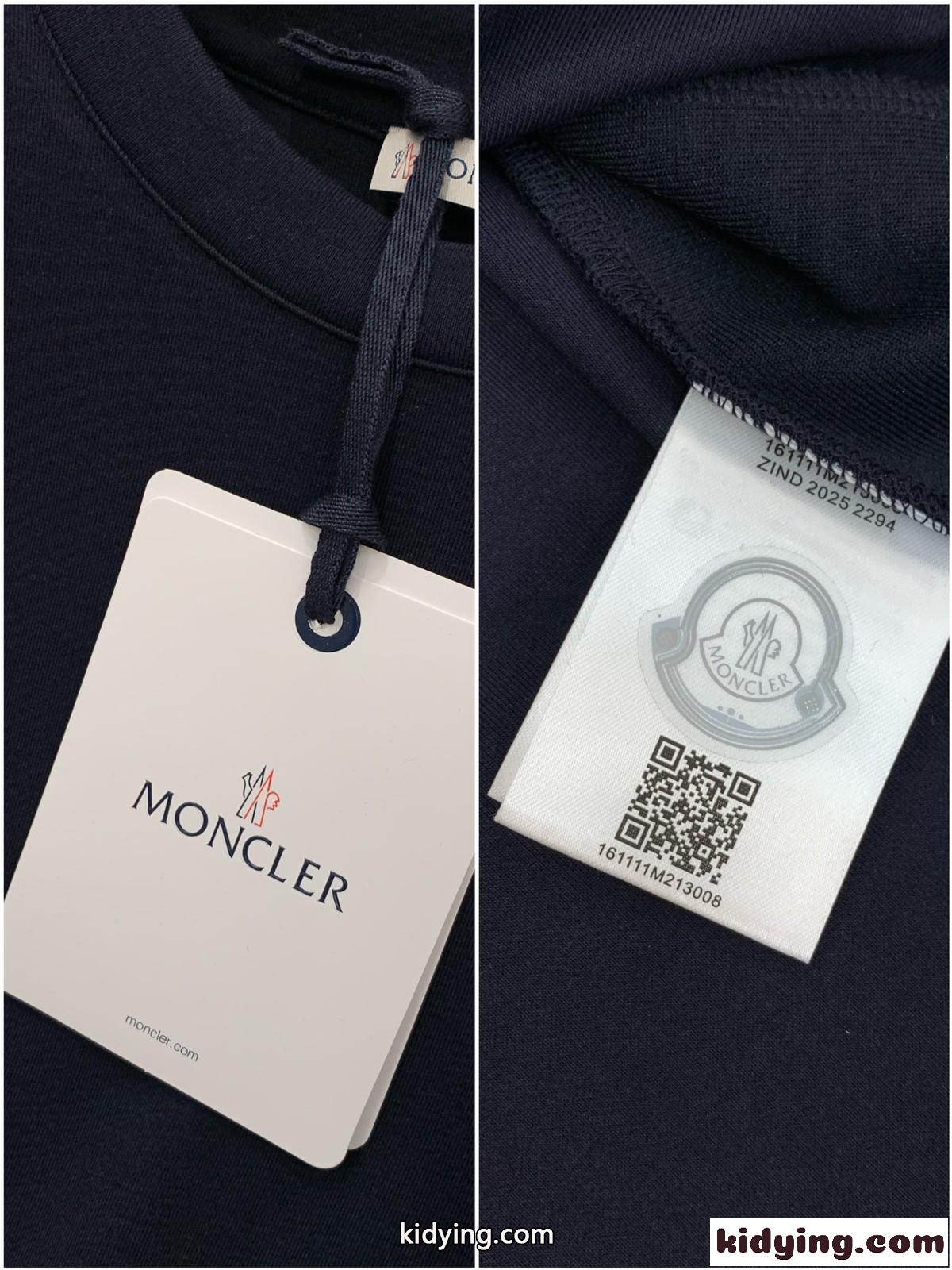モンクレール Tシャツ 偽物 シンプル 定番 クルーネック 長袖Tシャツ ネイビー-4