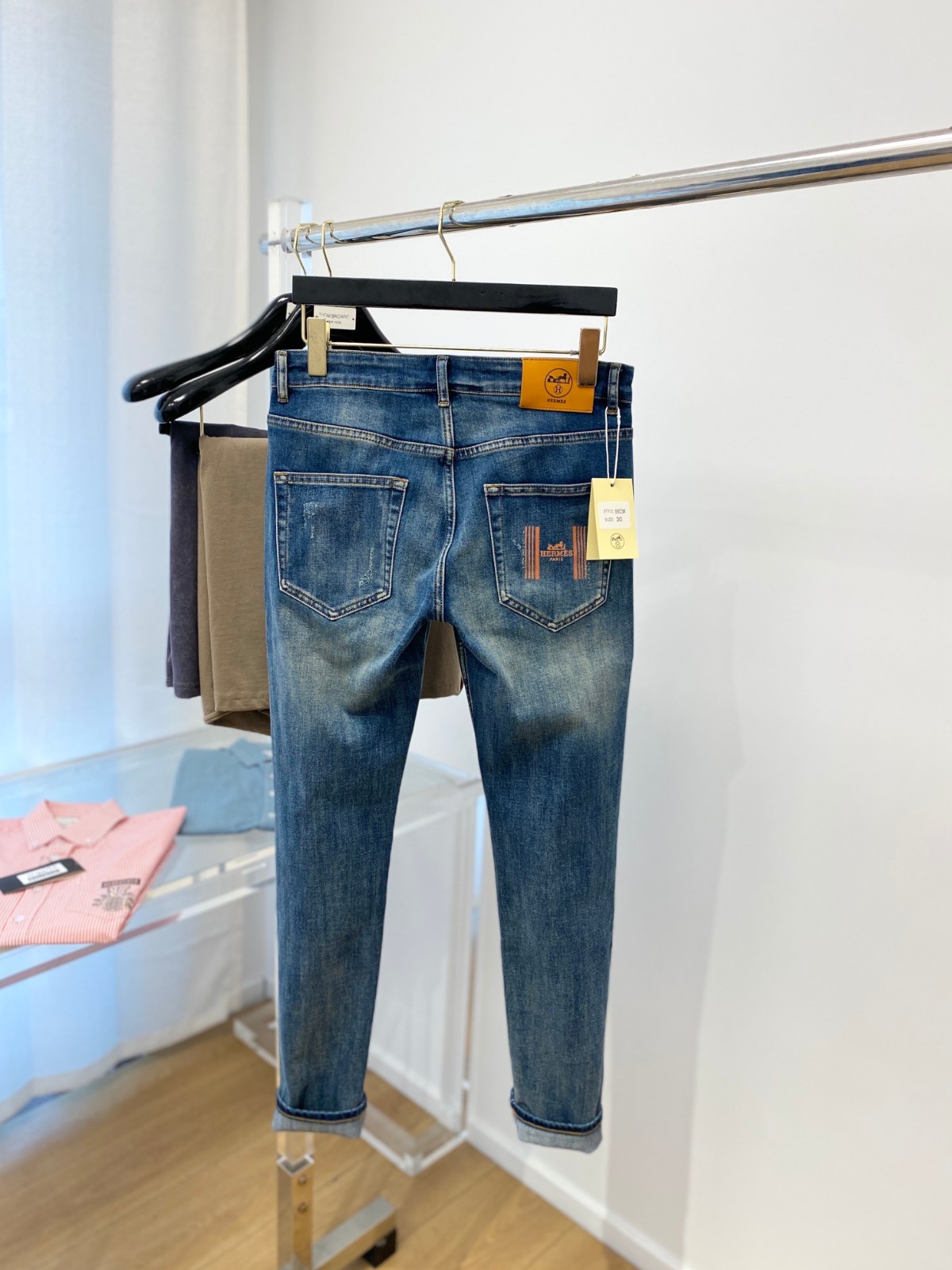 定番 合わせやすい エルメス パンツ コピー メンズ ジーンズ デニムパンツ-3