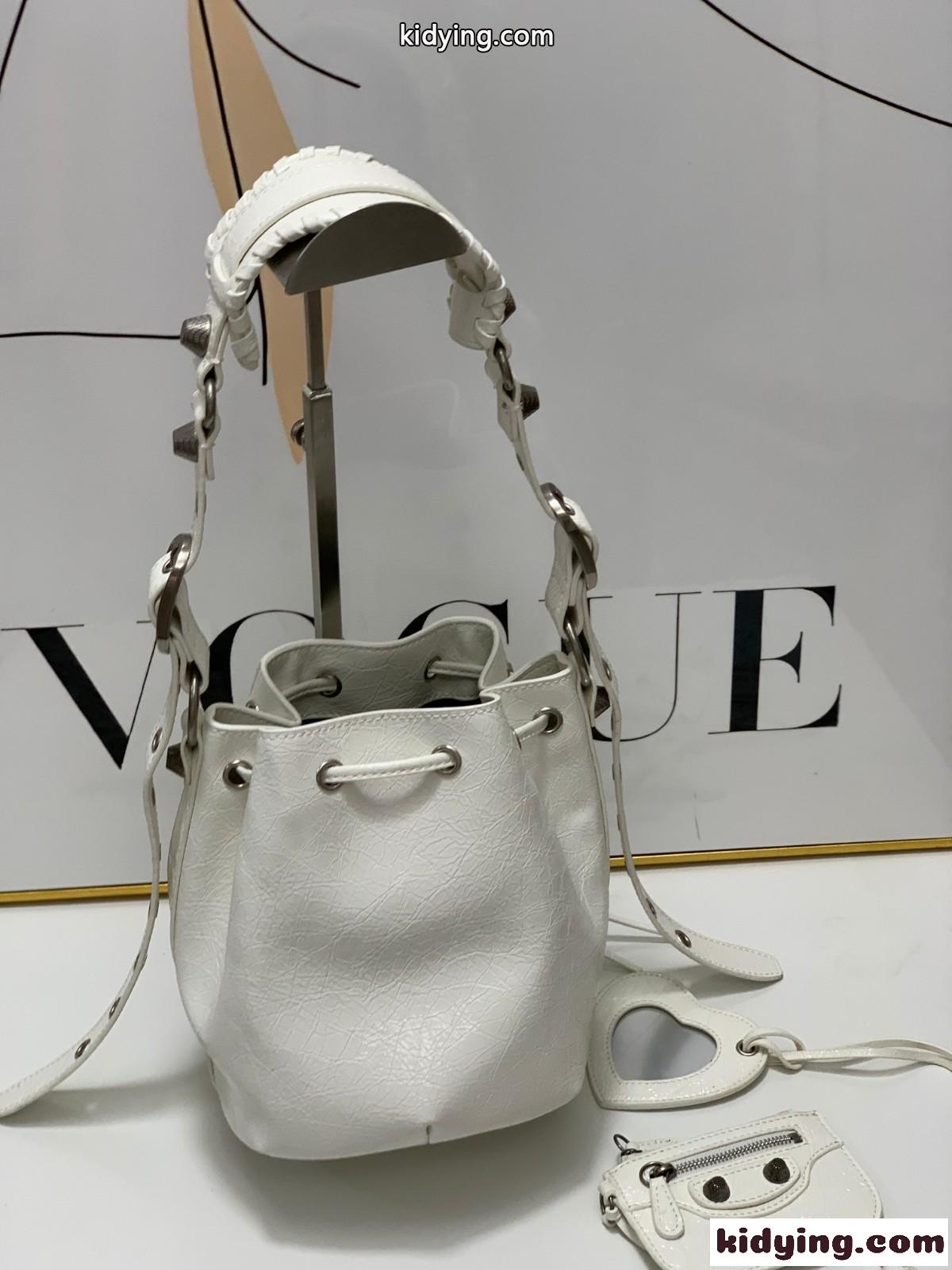 人気 ハート LE CAGOLE XS バケットバッグ バレンシアガ バック コピー ショルダーバッグ ホワイト-1