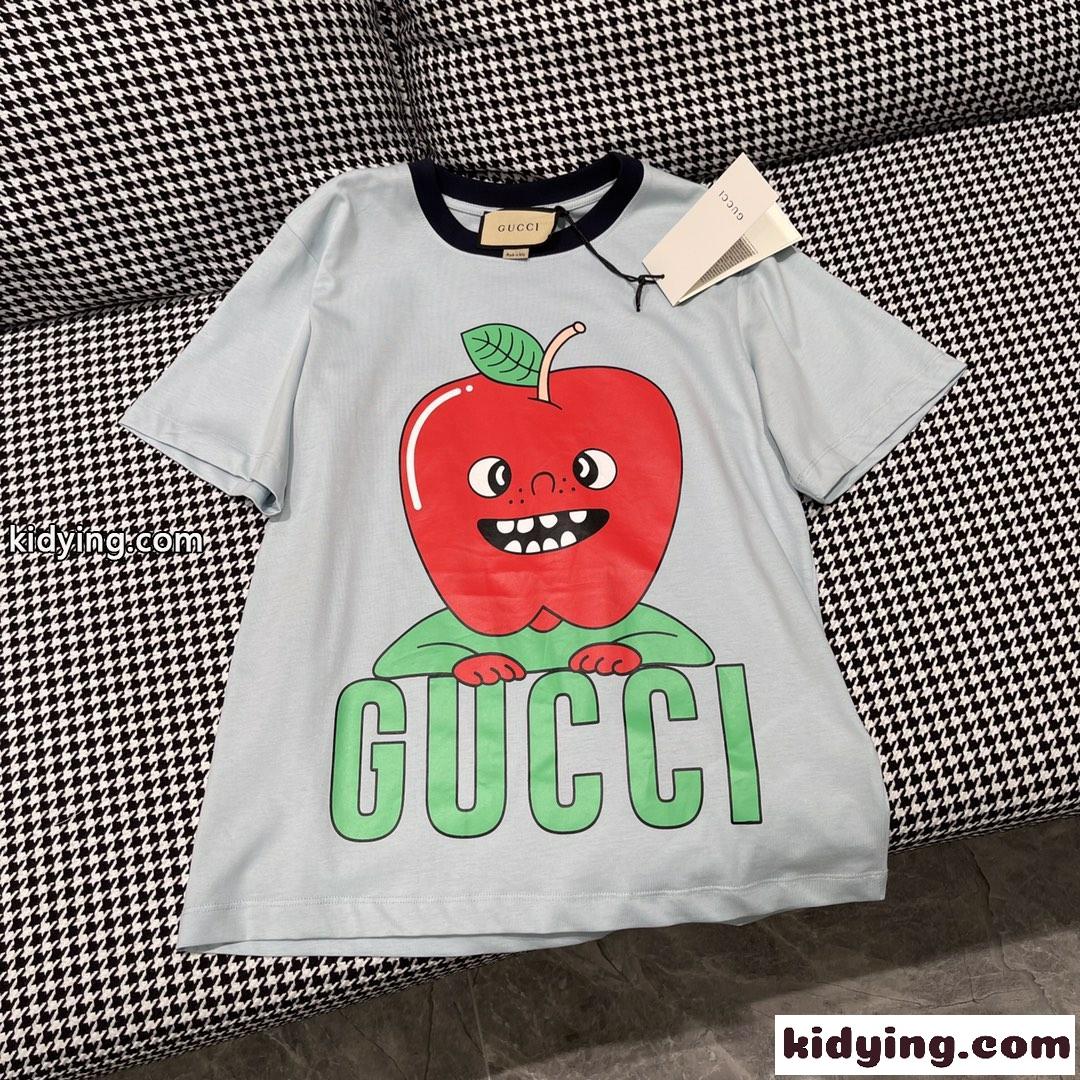 人気 グッチ Tシャツ コピー ゆったり 半袖 お洒落 プリント クルーネック トップス-3
