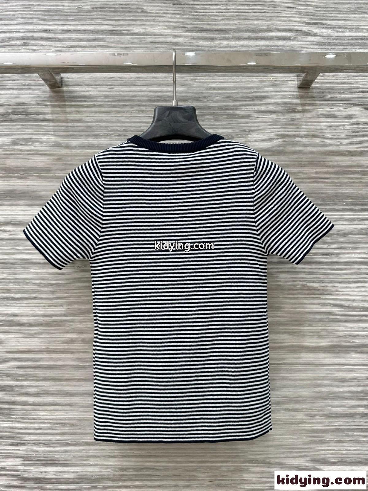 洗練された カジュアル ボーダー柄 半袖Tシャツ セリーヌ Tシャツ コピー レディース-4