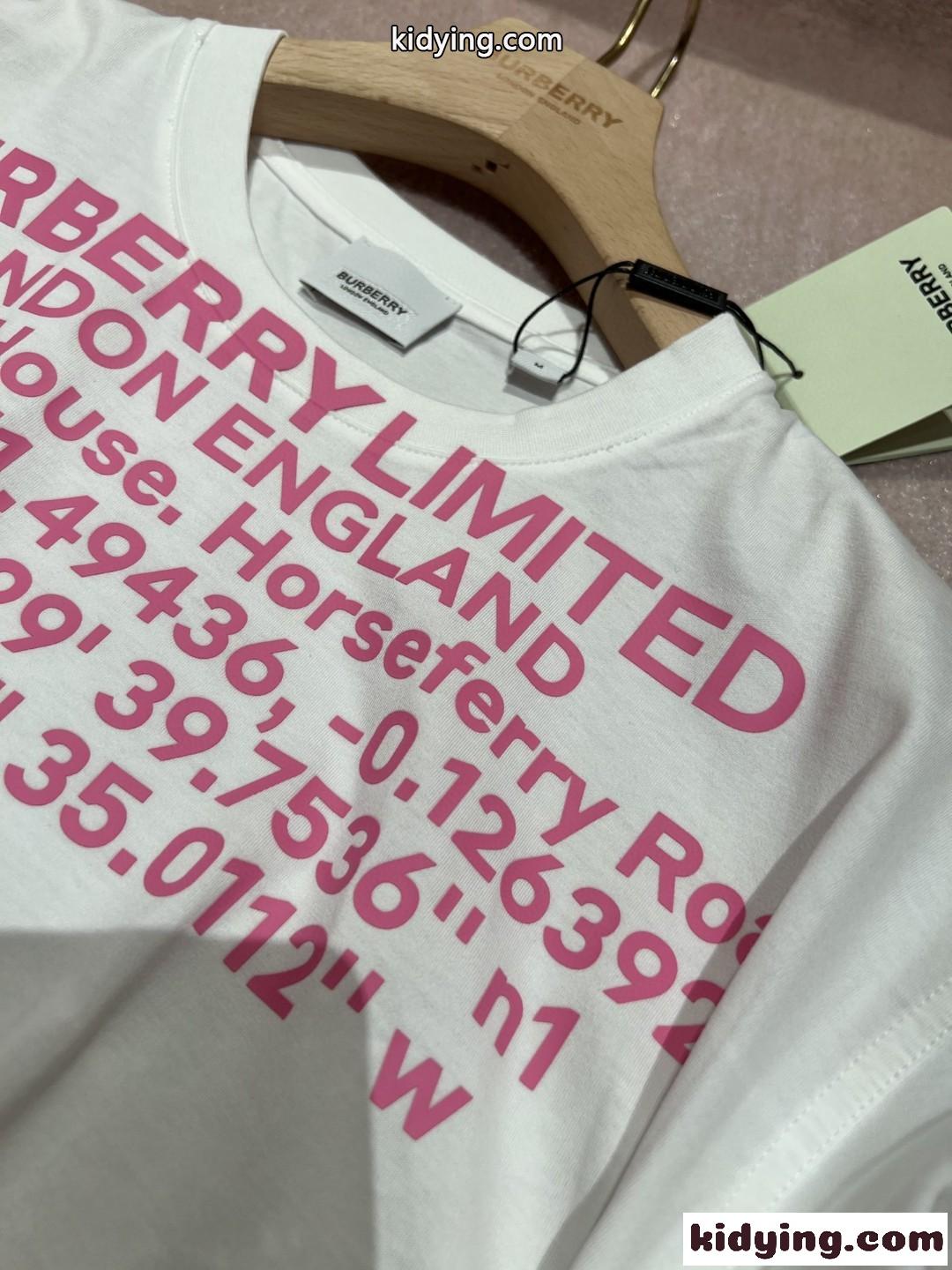 ロケーションプリント コットン クルーネック バーバリー Tシャツ コピー トップス-0