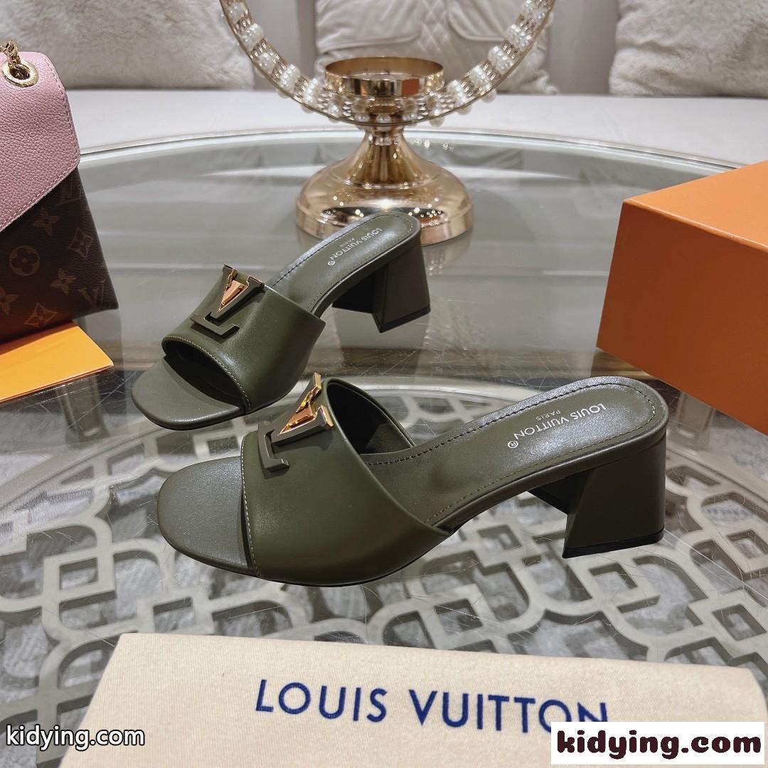 洗練された LV カプリ・ライン ミュール ルイヴィトン サンダル スーパーコピー グリーン-2