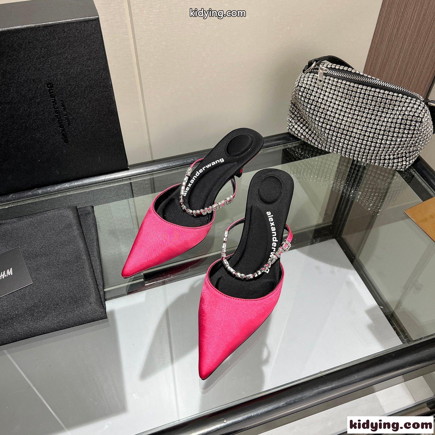ロゴ付き ストラップ ミュール アレキサンダーワング パンプス コピー ピンク-0